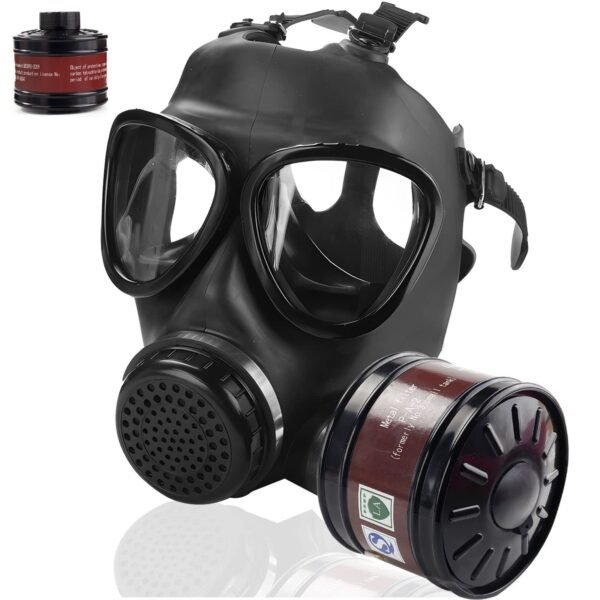 Full-facepiece rubber head-mounted firefighting, smoke-proof and toxic-gas-proof respirator