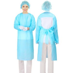 Disposable Isolation Suit With Thumb Ring, Waterproof Blue Odorless Ppe Disposable Protective Suit