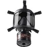 Wide-View Respirator with Black Headgear Self-Sealing Filtering Full-Face Mask for Smoke, Dust and Toxic Gas Protection