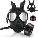 Full-facepiece rubber head-mounted firefighting, smoke-proof and toxic-gas-proof respirator