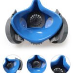 Silicone Rubber Dual-Chamber Gas Mask with Spray-On Coating for Benzene and Formaldehyde Pesticide Protection